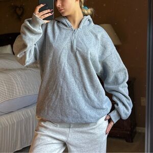 Cozy Gray Women's Quarter-Zip Hoodie